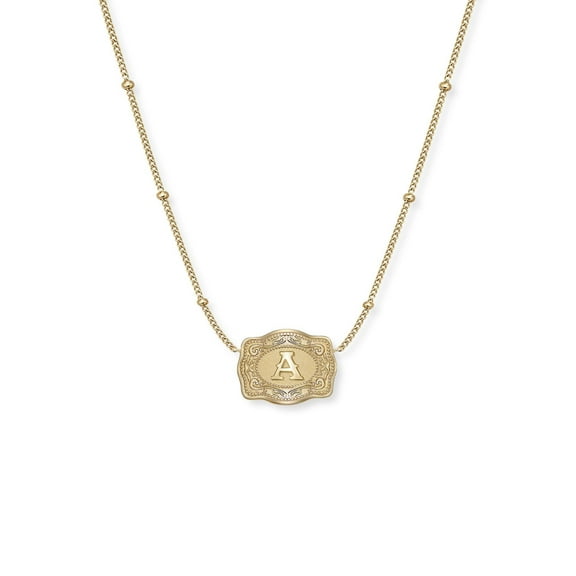 LINXIQIN *NEW* Ultra Mini Belt Buckle Necklace (Initial) - Gold