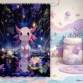 thumbnail image 2 of Manfei Ocean Axolotl Shower Curtain 72Wx84L,Funny Salamander Bathroom Shower Curtain, 2 of 5