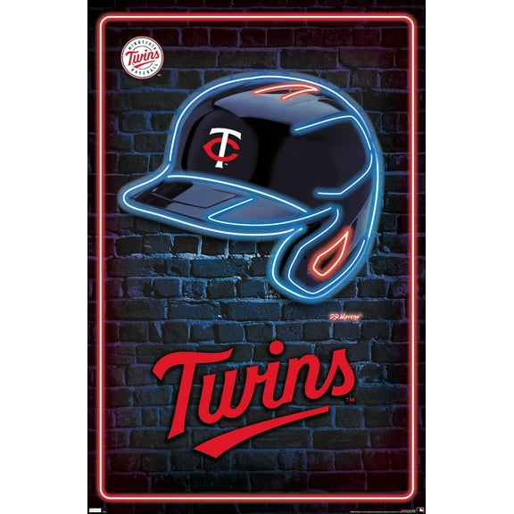 MLB Minnesota Twins - Neon Helmet 23 Wall Poster, 22.375" x 34"