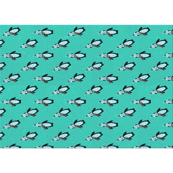 Ahgly Company Machine Washable Indoor Rectangle Transitional Bright Cyan Blue Area Rugs, 6' x 9'