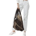 thumbnail image 4 of Shopping Bag 17.5×4.5×15in Crack Resistant Waterproof Super Large Capacity Reusable Extended Handle Can Be Carried Or One Shoulder Argyle Plaid Brown_17043_2, 4 of 8