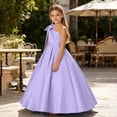 thumbnail image 5 of ITSAME Girls Formal Maxi Dress Bow One Shoulder Waist-Cinching Princess Pageant Wedding Party Ball Gown Purple Size 4T, 5 of 6
