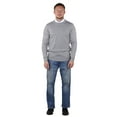 thumbnail image 2 of Socal Look Men's Sweater Crew Neck Long Sleeve Acrylic Pullover Heather Grey, XL, 2 of 7