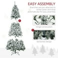 thumbnail image 4 of 7.5ft Pre-lit Artificial Christmas Tree with Incandescent Warm White Lights, Snow Flocked Full Pre-Lit Xmas Tree with 1188 Branch Tips, 500 Incandescent Lights & Foldable Stand, Green, 4 of 7