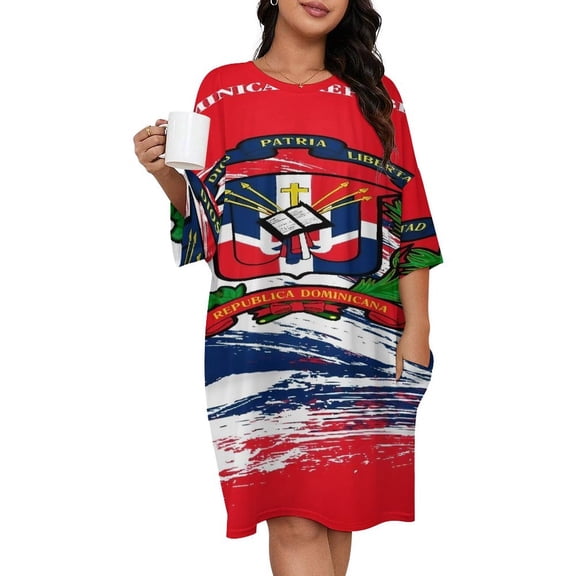 Dominican Republic Sleepshirts For Sleeping Travels Loose Sleepdress Pajama Dress Soft Nightdress Sleepwear