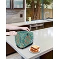 thumbnail image 3 of Green Boho Toaster Cover 2 Slice, Small Kitchen Appliance Covers, Shabby Vintage Ethnic Abstract Floral Art Toaster Oven Cover with Loop, Bread Machine Cover Polyester Dust Cover Protection, 3 of 4