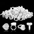 thumbnail image 1 of 100 Pcs Gobelets de Colle Intelligents Support de Colle pour Cils Anneau Gobelet, Gobelets de Colle Jetables Anneaux de Colle pour Cils Gobelets Éventail Fleur pour Extensions de Cils (Blanc), 1 of 6