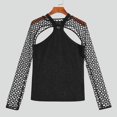 thumbnail image 3 of Camisetas de estilo americano para hombre, nuevas, trajes para hombre, chalecos cortos de malla sexys de ocio, camisetas de manga larga ahuecadas S-5XL INCERUN 2023, 3 of 5