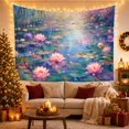 thumbnail image 3 of Water Lily Pond With Weeping Willow Branches Dreamy Impressionist for Nature Lovers Botanical Wall Art Housewarming Gift Tapestry Wall Hanging for Bedroom and Living Room, 3 of 7
