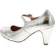 Static Footwear Kimmy-21 Womens Bout Rond Percé Mi Talon Marie Jane Style Robe Pompes – image 3 sur 4