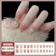 thumbnail image 1 of 24pcs Wearable Pink Press On Fake Nails Tips With Glue false nails design Butterfly Lovely Girl false nails With Wearing Tools LU, 1 of 7