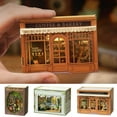 thumbnail image 3 of 3D Wooden Book Nook Kit DIY Miniature House Book Nook Model LED Bookshelf Decor L0K1, 3 of 5