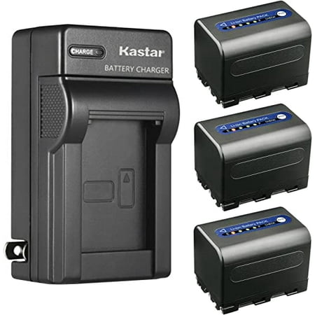 Kastar 3-Pack Battery and AC Wall Charger Replacement for Sony CCD-TRV940 CCD-TRV950 HDR-HC1 HDR-SR1 HDR-UX1 MVC-CD200 MVC-CD250 MVC-CD300 MVC-CD350 MVC-CD400 MVC-CD500 DSR-PDX10 HVL-ML20M