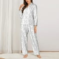 thumbnail image 2 of KLL Poodle Dog Print Women's Long Sleeve Pajamas with Pants Sleepwear Loungewear 2 Set-Medium, 2 of 7