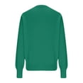 thumbnail image 5 of Zedker Casual Solid Color Crewneck Long Sleeve Cardigan Sweaters for Women,Comfy Button Ribbed Elastic Cuffs Knitted Tops for Fall,Green,L, 5 of 7