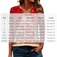 thumbnail image 2 of CLOISE 3/4 Sleeve Tops for Women Plus Size Christmas Tree V Neck Tee Shirts Pullover Slim Festive Holiday Travel Clothes XL, 2 of 4