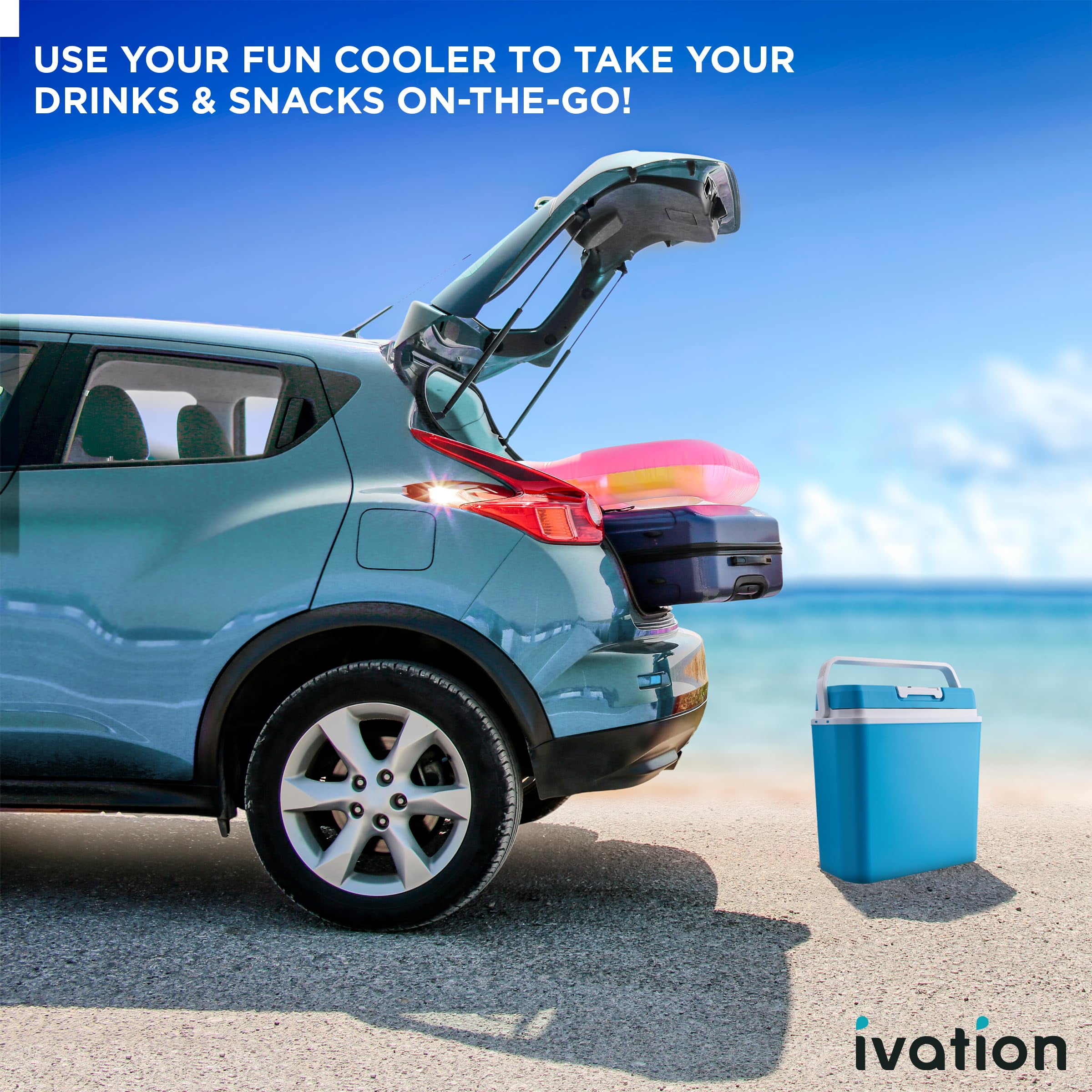 IVATION 24L Portable Thermoelectric Cooler and Warmer Aqua Blue