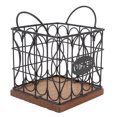 thumbnail image 1 of Storage Coffee Pod Holder Organizer Large Capacity Metal Storage Basket with Wooden Base for Kitchen Countertop Office Coffee Bar, 1 of 7