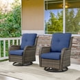 thumbnail image 3 of POCASSY Outdoor Wicker Rattan Swivel Rocking Patio Club Accent Chairs with Cushions, 3 of 8
