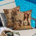 thumbnail image 4 of Pirate Girl Throw Pillow Cover Cute Dog Treasure Map Cotton Linen Cushion Cover Throw Pillow Case with Invisible Zipper for Couch Sofa Bed Chair Car 26x26 Inch, 4 of 9