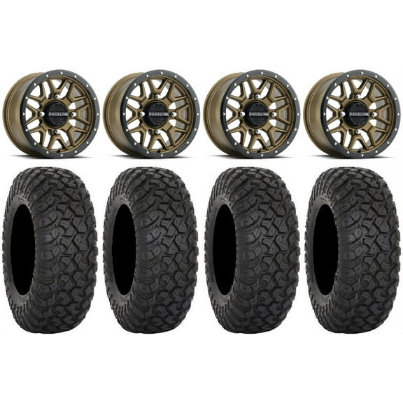 Raceline Krank 14" Bronze Wheels 28" RT320 Tires Polaris RZR XP 1000 / PRO XP / Ranger XP 900/1000