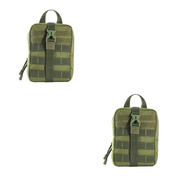 Soidarity Bolsa de almacenamiento al aire libre Camping Senderismo Accesorios de supervivencia Cintura Bolsa Pesca Montañismo Bolsillo Oxford Paquete Verde 2piezas