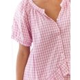 thumbnail image 4 of Conjunto de pijama COZYPOIN ropa de cama para maternidad de algodón a cuadros vichy, 4 of 7