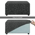 thumbnail image 5 of Xoenoiee Black Leopard Print Ottoman Cover Rectangle Stretch Ottoman Covers Thick Rectangle Ottoman Slipcovers Soft Storage Ottoman Foot Rest Cover with Elastic Bottom, L, 5 of 7