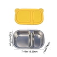 thumbnail image 2 of 2-Compartment Stainless Steel Snack Containers with Silicone Lids, Meal Prep Containers for Easter Storage, Leak-Proof Bento Boxes for Snacks/Meals, Rust-Resistant Food Containers, 7*2*2in, Yellow, 2 of 6