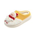 thumbnail image 6 of Zylanna Women's Slip‑On House Slippers with Festive Ornament, Slip Resistant Soft Decorative Plush Lined Non‑Bulky Cozy Winter Indoor Home Footwear Yellow, 6 of 6