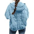 thumbnail image 6 of RQYYD Quilted Jackets for Women Women's Causal Lightweight Hoodies Long Sleeve Oversized Zip Up Winter Coats, 6 of 7