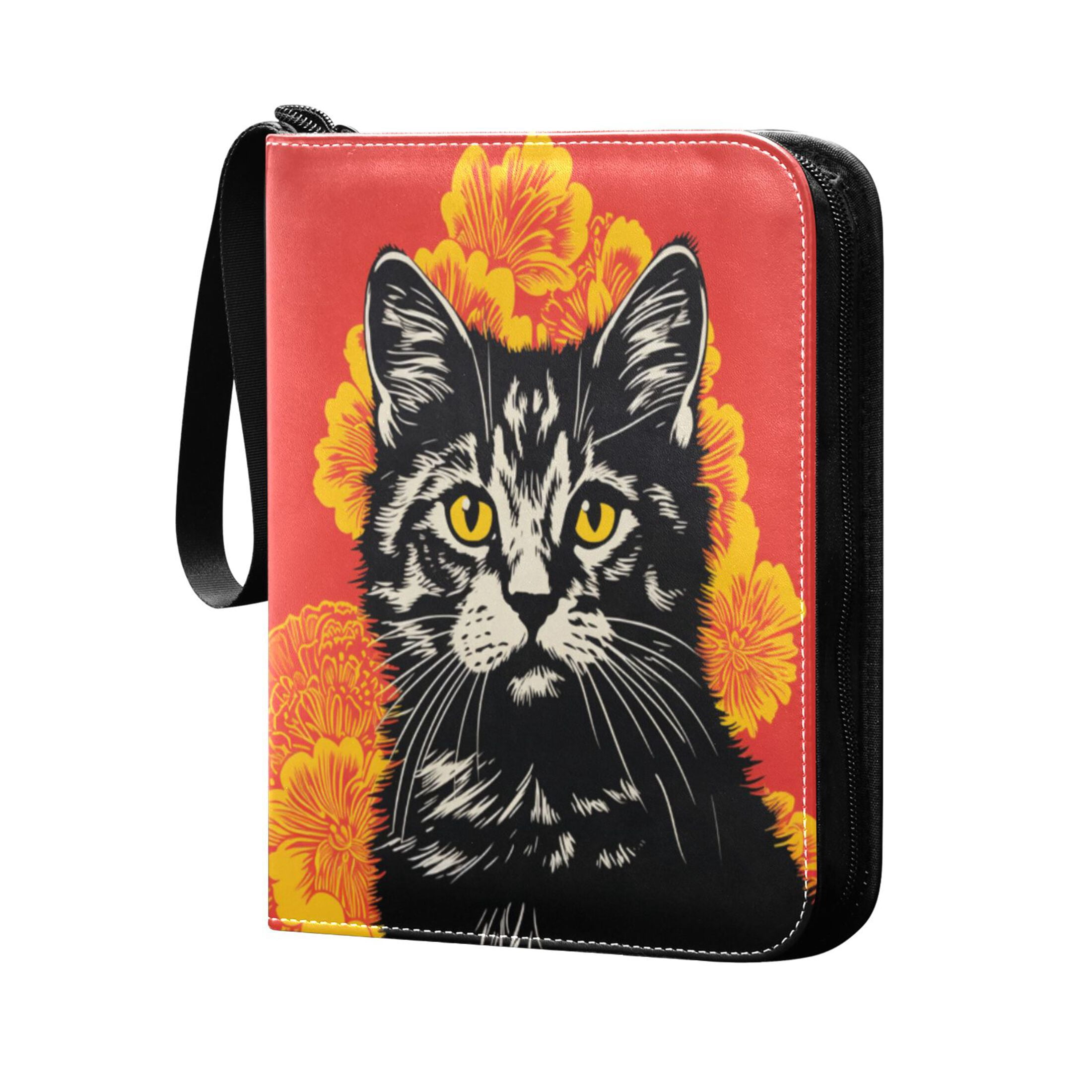 ALAZA Cool Cat Trading Card Binder 4 Pocket Cards Collection Album 400 Folder Holder