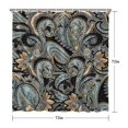 thumbnail image 5 of Elegant Colorful Paisley Curtain 72x72 Inches, Quick-Dry Polyester with Hooks, Vintage Boho Floral Pattern for Bathrooms, 5 of 5