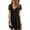 Black, variant on TAGOLD Womens Summer Dresses,Women's Fashion Casual Comfortable Solid Short Sleeve Round Neck Button Knee Length Dress Black 4