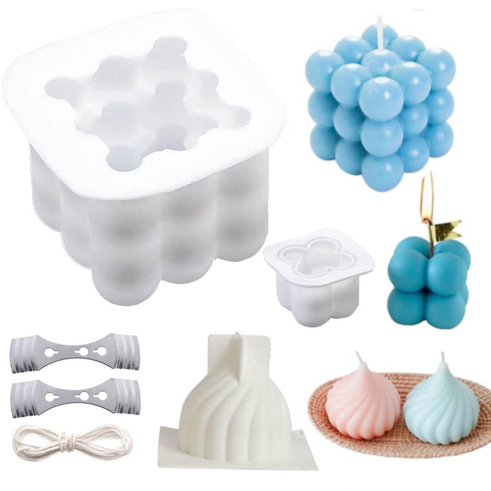 Moldes De Velas, 3d, Moldes De Resina De Silicona, 3 Piezas, | Cuotas Sin Interés