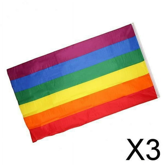 DYNWAVECA 3-Lot de 6 Arc-en-Ciel 3x5FT Drapeau de Fierté Gay Lesbienne 3 Pcs