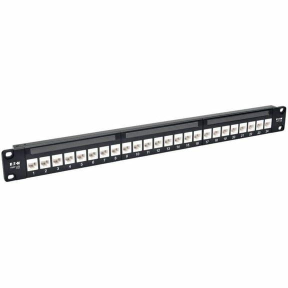 Tripp Lite N254-024-6A 24-Port Rackmount Cat6A Feedthrough Patch Panel Rj45 Ethernet 1U