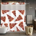 thumbnail image 3 of Realistic Food No Hook Shower Curtain with Snap in Liner Pepperoni Pizza Yummy Thin Crust Waterproof Bathroom Shower Curtain with See Through Top Window for Bathtub 72" x 78", 3 of 9