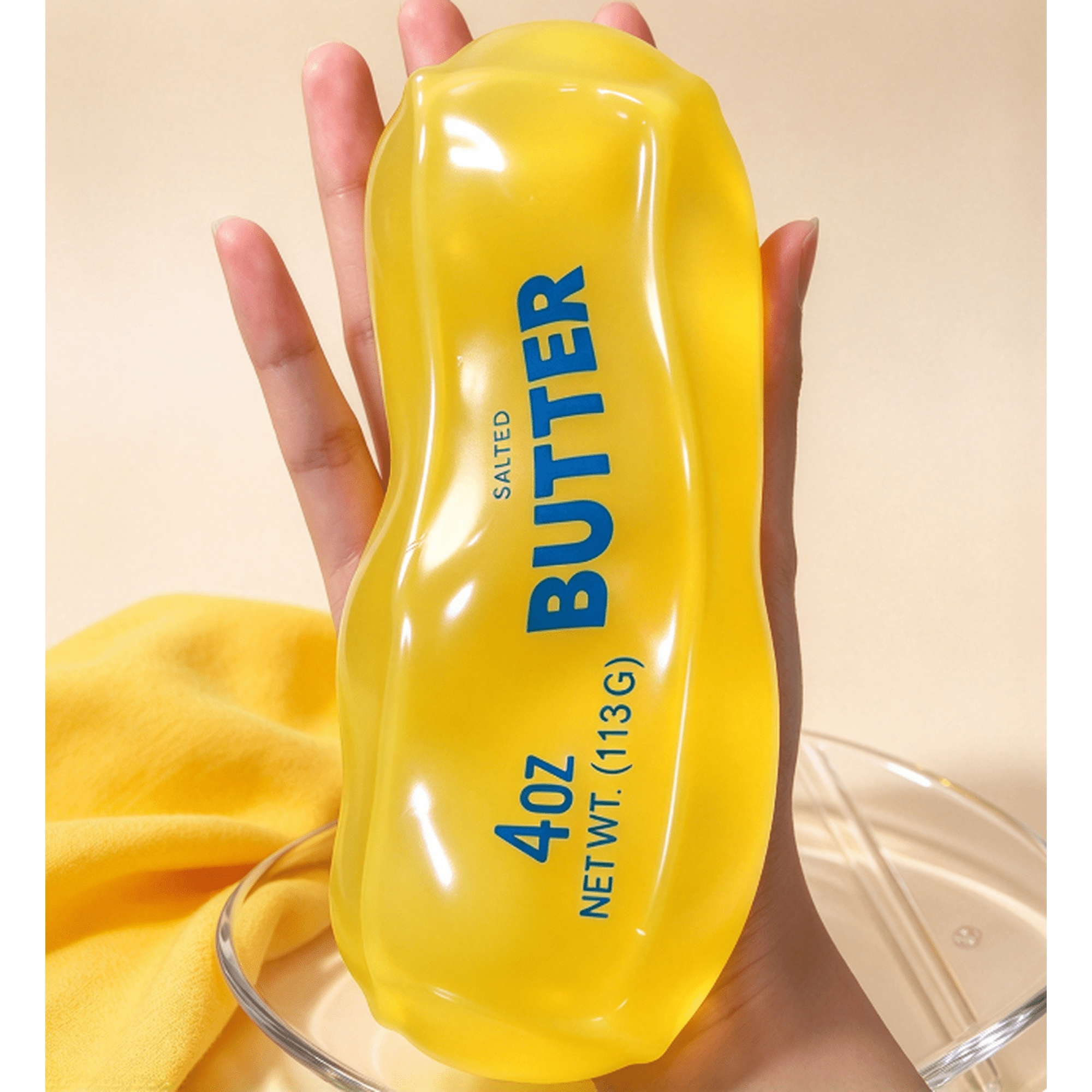 Vasline Butter Stick Squishy Fun Food Lookalike Squeeze Toy Moldable Soft Stress Relief Fidget Toy for Home Office