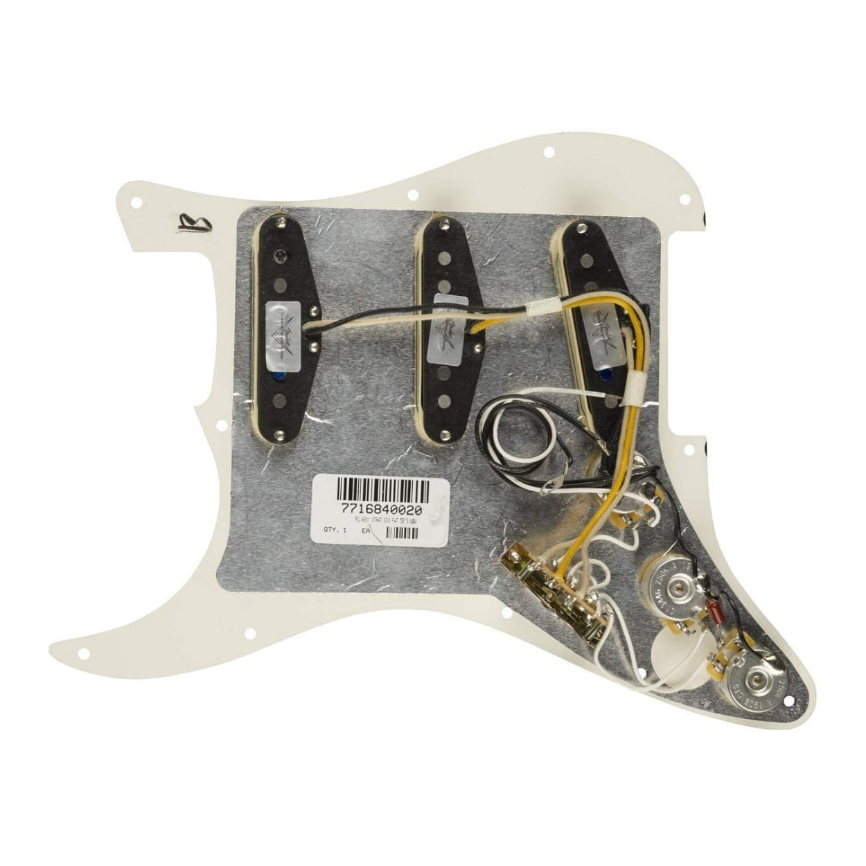 Fender Fat 50's Prewired Stratocaster Pickguard (3-Ply, White)