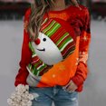 thumbnail image 1 of Drppepioners Chandails en Molleton d'Automne pour Femmes, Mode de Noël Décontractée Imprimé Col Rond Ample Manches Longues Hauts Blouse, Chandails en Molleton Sans Capuche, 1 of 5