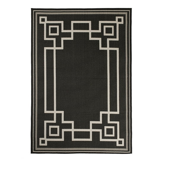 Furnish My Place Outdoor Oriental Rug - 5 ft. 3 in. x 7 ft. 6 in., Black