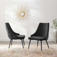 thumbnail image 2 of Side Dining Chair, Set of 2, Velvet, Black, Modern Contemporary Urban Design, Kitchen Room Cafe Bistro Restaurant Hospitality, 2 of 7