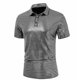 thumbnail image 4 of pstuiky camisetas de hombre, Camisa de manga corta con botones y cuello abatible con purpurina de color liso para hombre camisas casuales para hombre l, 4 of 5