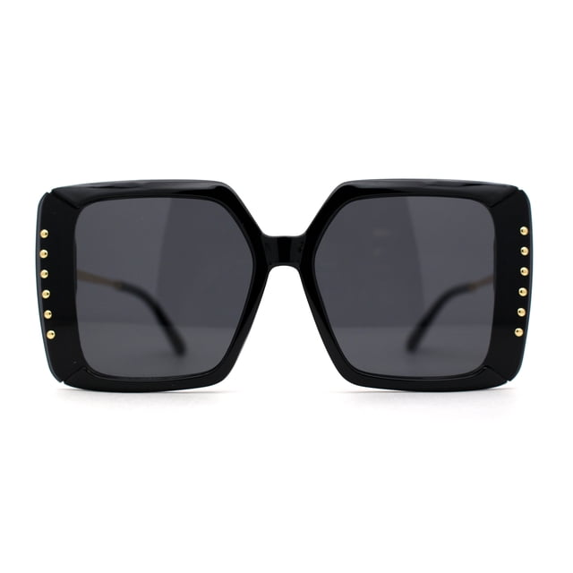 Classic 90s Rhinestone Womens Bejeweled Butterfly Sunglasses All Black