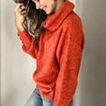 thumbnail image 3 of Yoodem Sweaters for Women Christmas Sweater Women Plus Size Long Sleeve Knitted Sweater Casual Turtleneck Loose Pullovers Cropped Sweaters for Women Watermelon Red S, 3 of 4