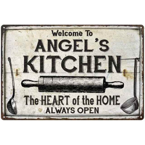 ANGEL'S Kitchen Farmhouse Sign Gift 8x12 Metal 208120033427