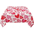 thumbnail image 3 of Valentines Tablecloth Square 60x60 Inch Pink Red Love Heart Table Cloth,Stain Resistance Polyester Valentine''s Day Table Covers for Kitchen Dining,Small Tablecloth for Party Picnic, 3 of 5