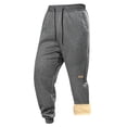 thumbnail image 2 of Mens Thermal Fleece Sweatpants Winter Sherpa Lined Joggers, Casual Running Pants with Zipper Pockets, 2 of 5