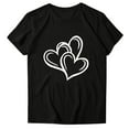thumbnail image 5 of Valentine's Day Shirt for Women Black Heart Outline Graphic Tee Soft Stretch Casual T-Shirt Gift for Her S-4XL,Size 3XL, 5 of 7